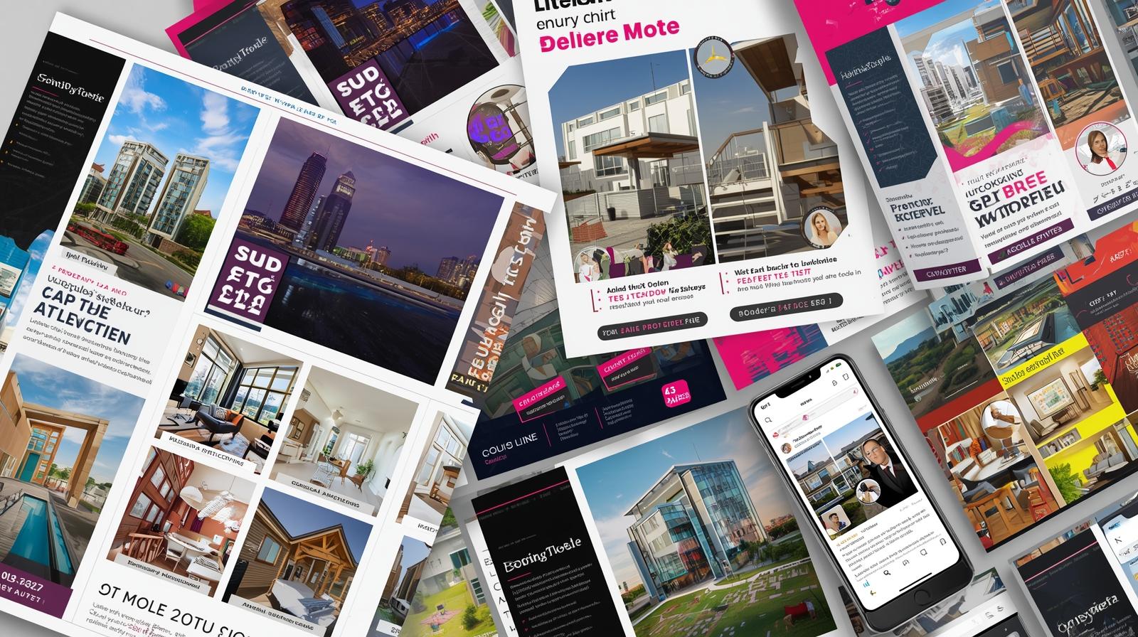 Real estate listing flyers and social media promotions for East Atlanta properties.